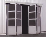 Speed folding doors